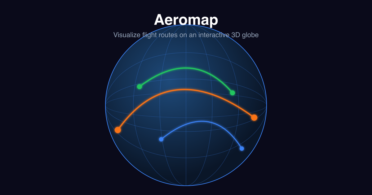 Aeromap - Visualize Flight Routes on a 3D Globe